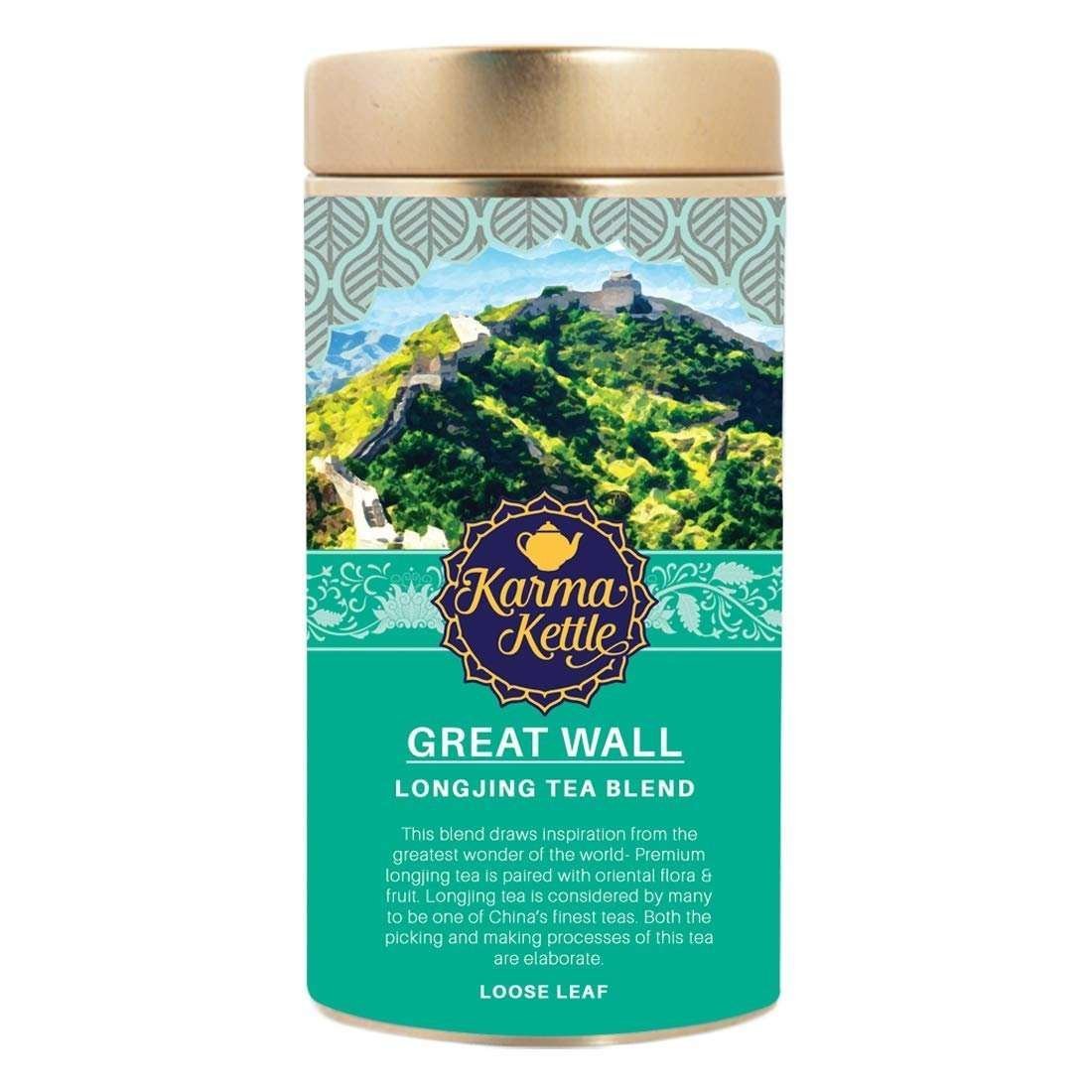 uk61Xko811ryL-1.jpg Karma Kettle Great Wall, Longjing Tea with Melon, Pandan, Lychee, Imported Longjing Tea, Chinese Inspired Tea, 100% Fresh and Pure, Natural Detox, Aromatic, 50 g - Fast UK Delivery - Image 1