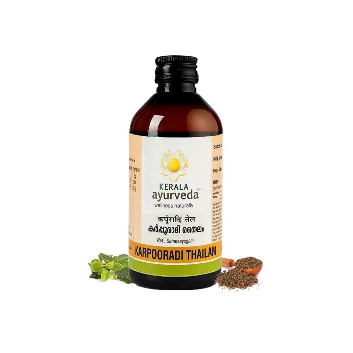 uk61Yo0S0xdTL-1.jpg Kerala Ayurveda Karpooradi Thailam 200ml | Chest Rubbing Oil | Herbal Oil for Cough & Cold | For Easy Breathing | Natural Congestion Relief | With Kapoora, Ajmoda, and Coconut Oil | - Fast UK Delivery - Image 1