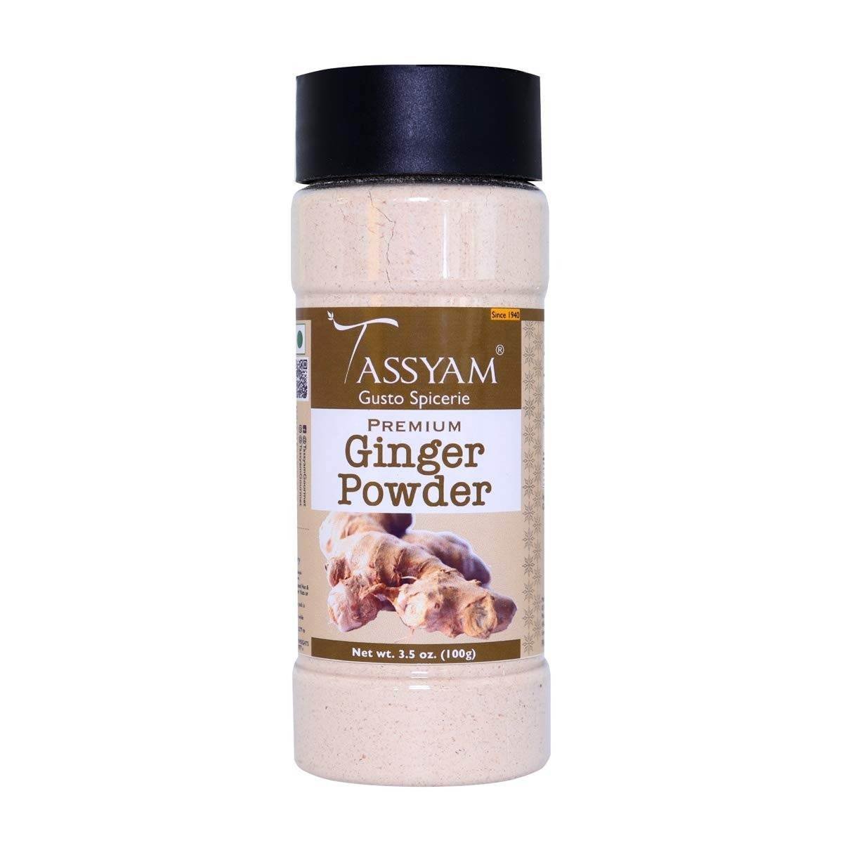 uk61ZV-1Ue2PL-1.jpg Tassyam Dry Ginger Powder 100g | Dispenser Bottle - Fast UK Delivery - Image 1