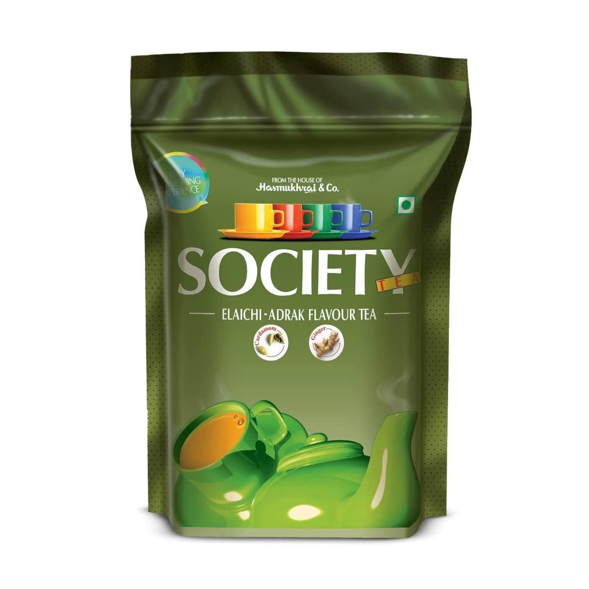uk61ZXpnTqZL-1.jpg Society Elaichi Adrak Chai | 250 g Pouch | Pack of 1 | Society Tea | Ginger & Cardamom | Refreshing & Tasteful | All Natural Ingredients | No preservatives - Fast Shipping to USA & Canada - Image 1