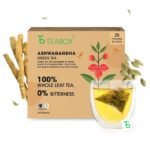 Teabox Ashwagandha Green Tea 25 Teabags | Ayurvedic Blend of Premium Green Tea and Natural Ashwagandha | Boosts Immunity and Improves Memory | Silken Pyramid Teabags - Fast UK Delivery