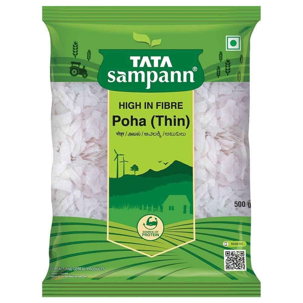 uk61aejDf4RML-1.jpg Tata Sampann White Thin Poha, 500g - Fast UK Delivery - Image 1