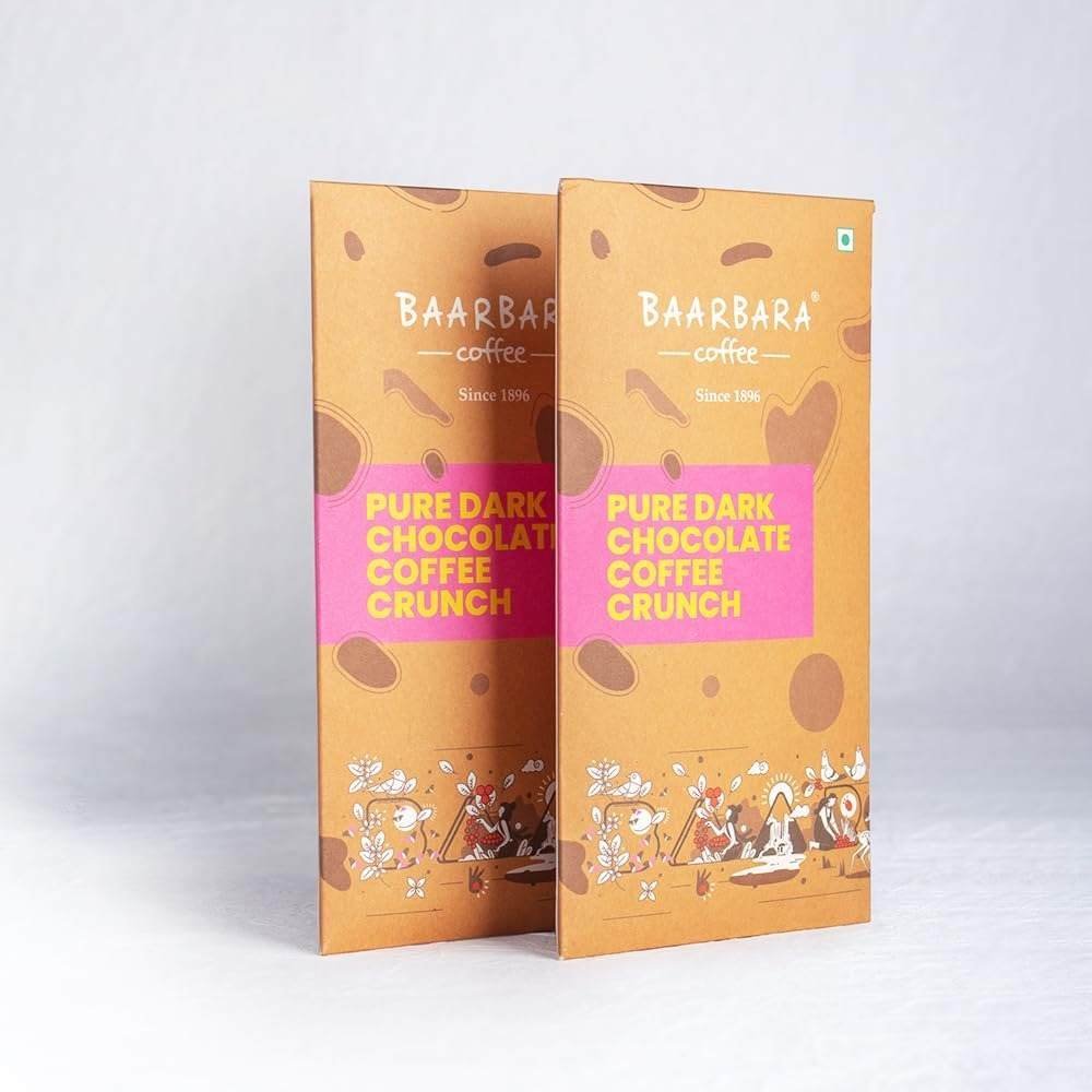 uk61bkWfQ-0xL-1.jpg Baarbara Chocolate | Coffee Crunch Chocolate | Pure Dark Chocolate (Pack of 2) - Fast Shipping to USA & Canada - Image 1