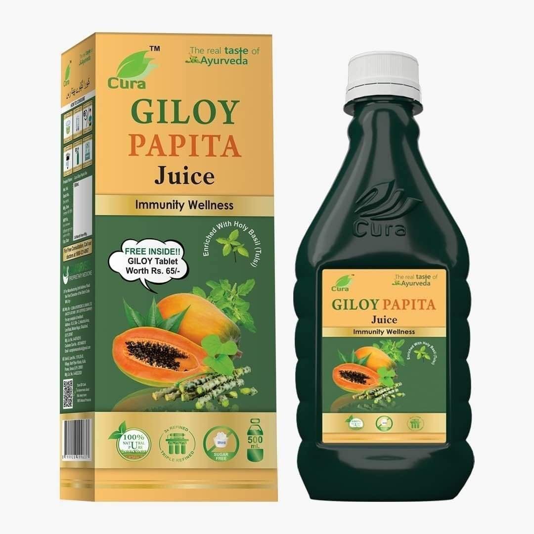 uk61c2fBmy0VL-1.jpg Cura Giloy Papita Ras 500ml. (Pack of 2) - Fast UK Delivery - Image 1