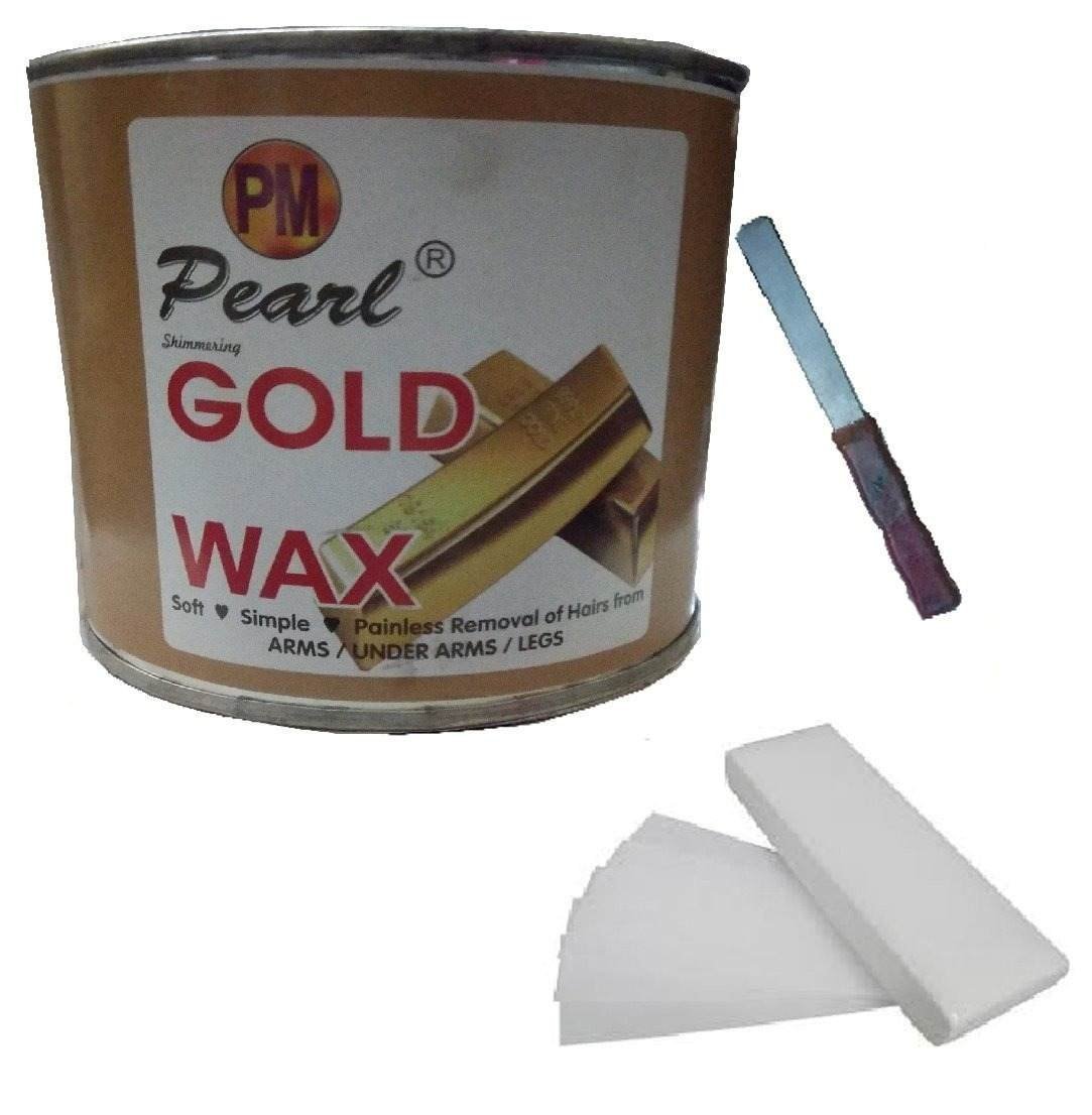 uk61cCaGiHjL-1.jpg PMPEARL Gold Wax + 30 Wax Stripes with Wax Knife - Fast UK Delivery - Image 1