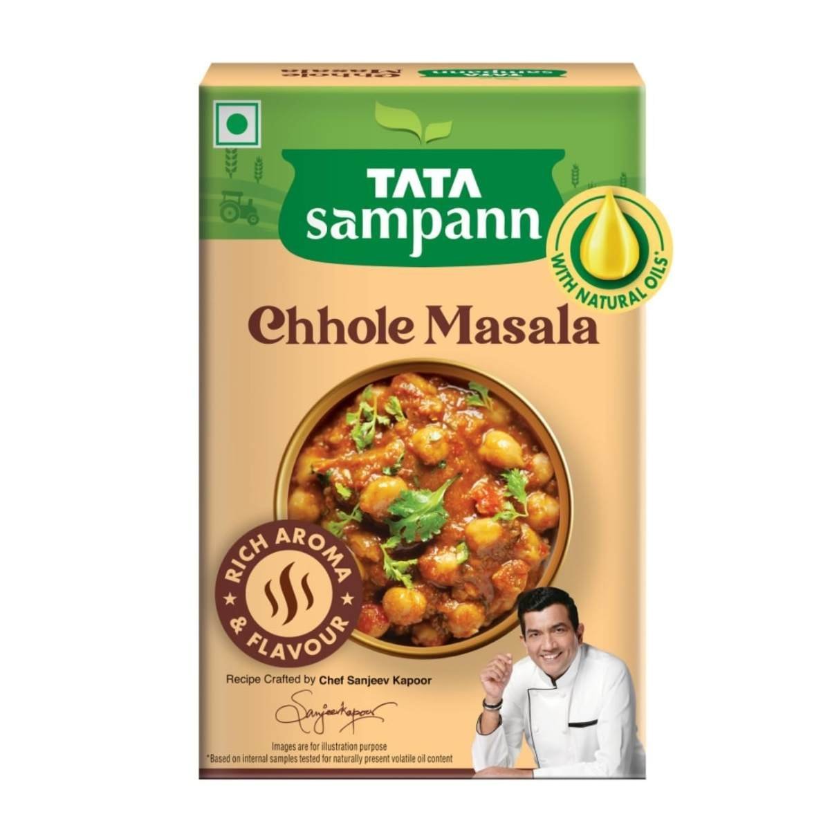 uk61cXQ8Kr-8L-1.jpg Tata Sampann Chhole Masala with Natural Oils, 100g, Chole Masala Powder, Crafted by Chef Sanjeev Kapoor, With Chefs Exclusive Tip, Rich Aroma & Flavour - Fast UK Delivery - Image 1