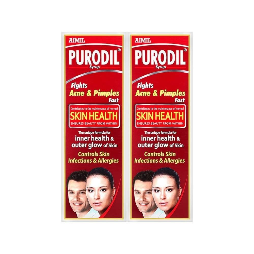 uk61d5mAvVe3S.jpg AIMIL Purodil Syrup for Pimple and Acne free Skin| Anti-Allergic Anti-Microbial Blood Pirifier Syrup - 200 ML (Pack of 2) - Image 1