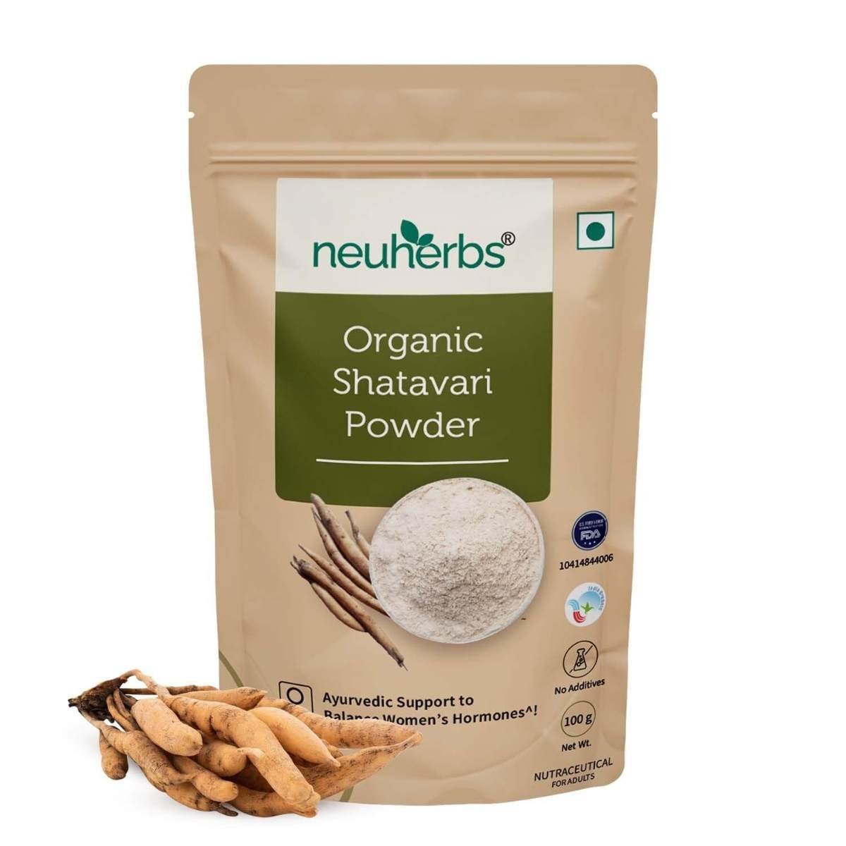 uk61dB8a71VL-1.jpg Neuherbs Organic Shatavari Powder | Ayurvedic Support To Balance Women's Hormones | Herbal Supplement | Good For Healthy Digestion & Reproductive System | Certified Organic - 100g - Fast UK Delivery - Image 1