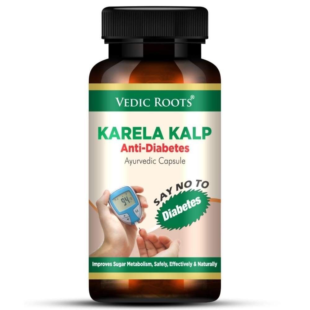 uk61e2pq5b8gL.jpg Vedic Roots Ayurvedic Karela Kalp Sugar Control Capsule|Sugar Guard Karela Jamun Neem Jamunbeej Gudmar Capsule for Manage Sugar Metabolism - 60 Capsules - Fast UK Delivery - Image 1