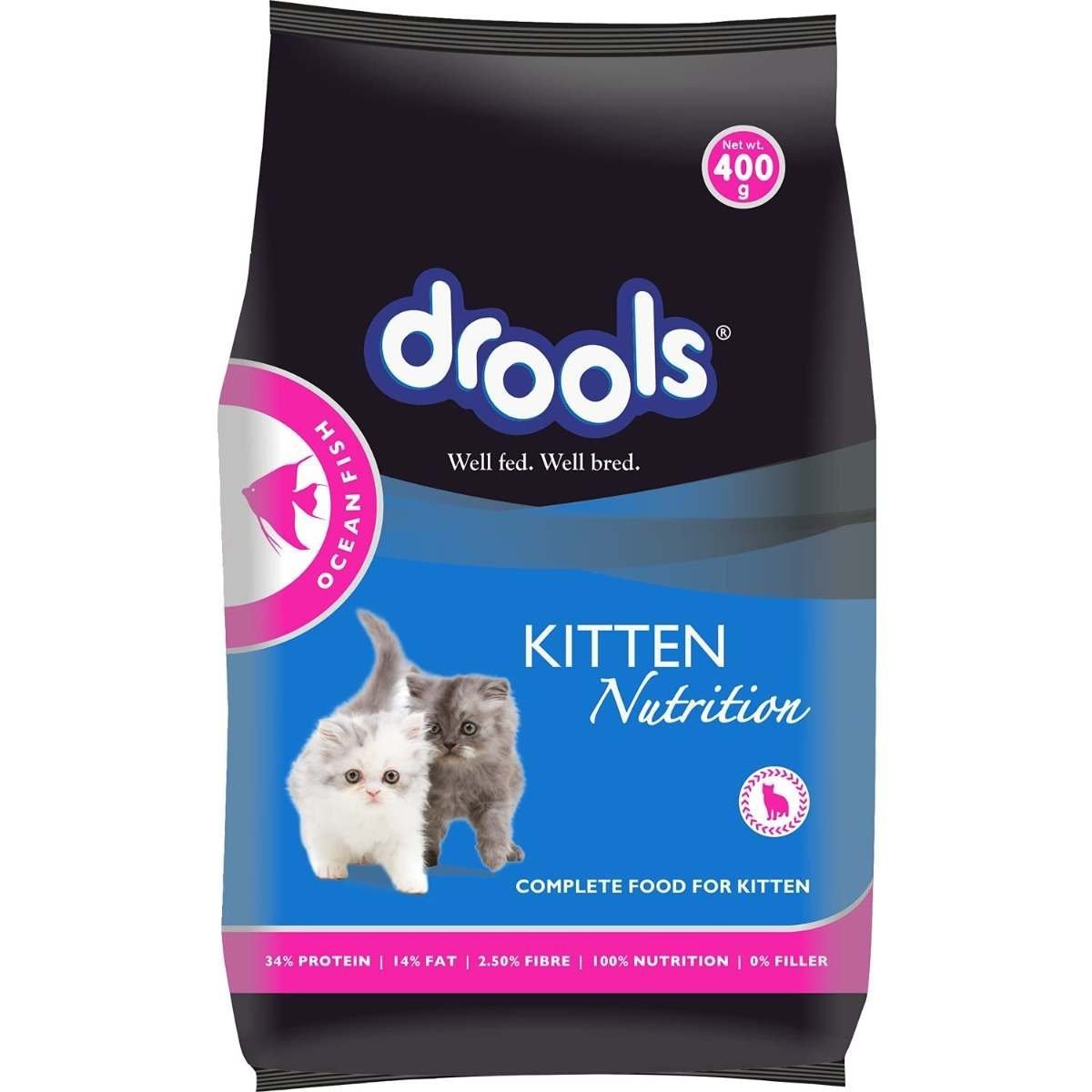uk61f6IQLMpAS-1.jpg Drools Kitten (1-12 Months) Dry Cat Food, Ocean Fish, 400g - Fast UK Delivery - Image 1
