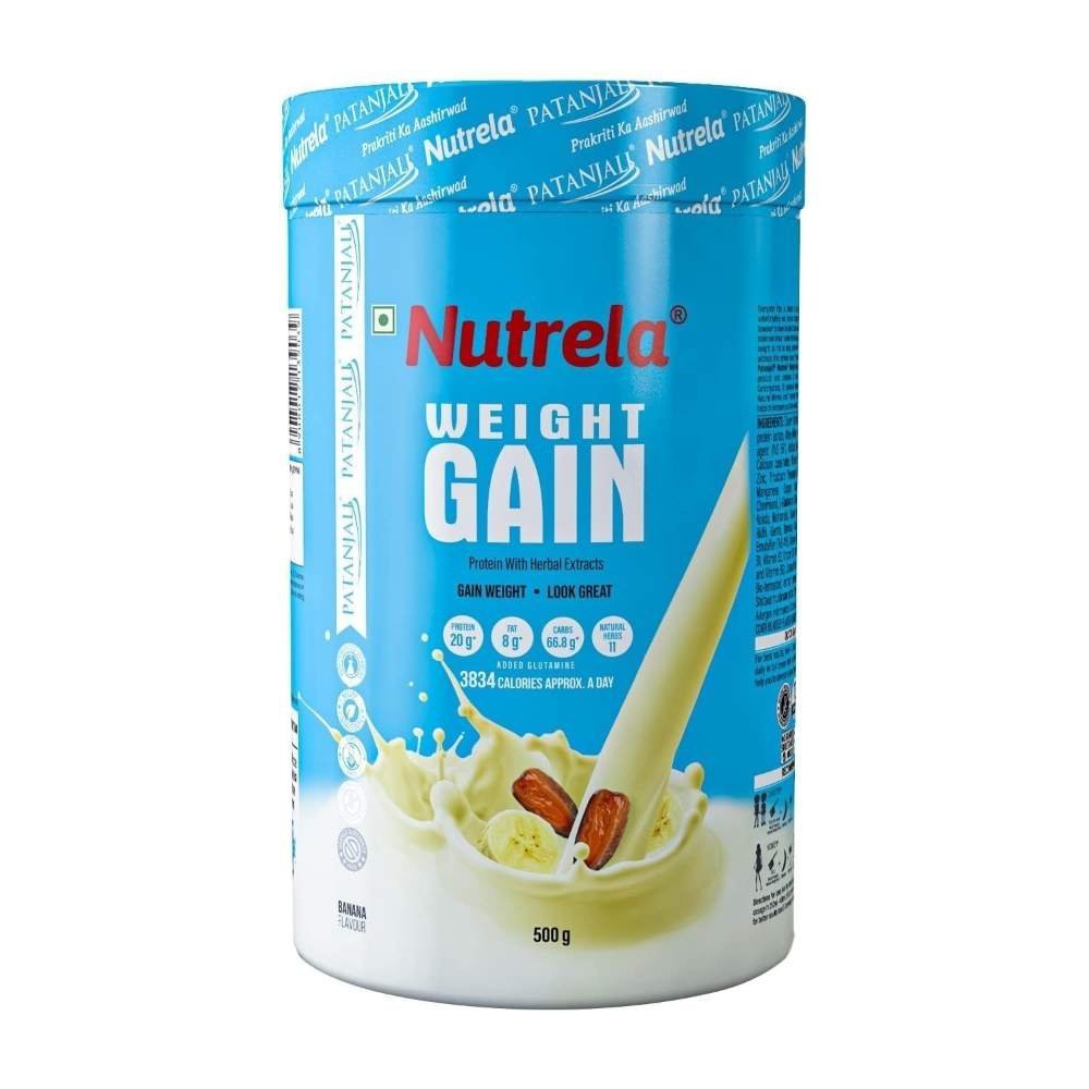 uk61gGstcQN7L.jpg Patanjali Nutrela Weight gain 500gm Banana flavour - Fast UK Delivery - Image 1