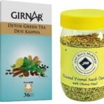 Girnar Detox Green Tea (36 Tea Bags) + Jyoti Ben's Mukhwas Roasted Saunf With Dhana Daal 200Gram - Fast UK Delivery