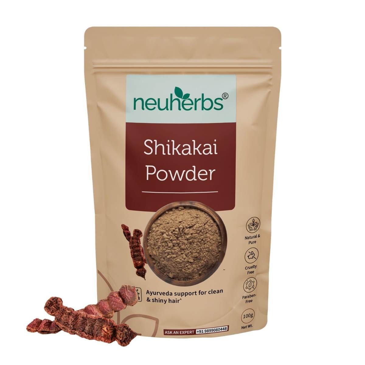 uk61idkvUTEL-1.jpg Neuherbs Shikakai Powder 100g (Pack of 1) For Men & Women | Pure & Natural Hair Cleanser for Clean and Shiny Hair | Cruelty & Paraben Free | With No Artificial Colour & Additives - Fast UK Delivery - Image 1