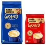 Tata Coffee Grand Classic Instant Coffee| With Flavour Locked Decoction Crystals | 200g Pouch & Tata Coffee Grand Premium Instant Coffee| 100g Pouch - Fast Shipping to USA & Canada