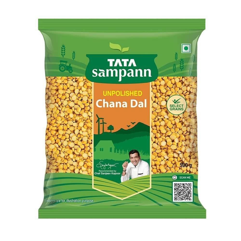 uk61jLn0eQTcL-1.jpg Tata Sampann Chana Dal, 500g - Fast UK Delivery - Image 1