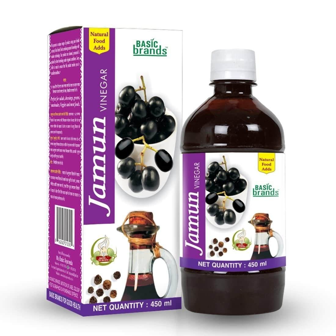 uk61k4TgJI7aL-1.jpg Basic Ayurveda Jamun Vinegar Organic With Mother| Indian Blackberry | Control Blood Sugar | It May Help Urine Infection | Improve Appetite | 450ml - Fast UK Delivery - Image 1