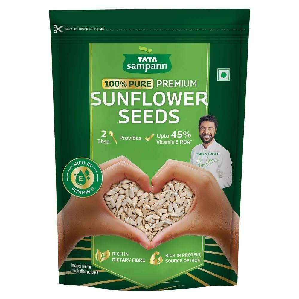 uk61mWm7q8xFL-1.jpg Tata Sampann Pure Sunflower Seeds, 200g, Rich in Dietary Fibre & Protein, Source of Iron - Fast UK Delivery - Image 1