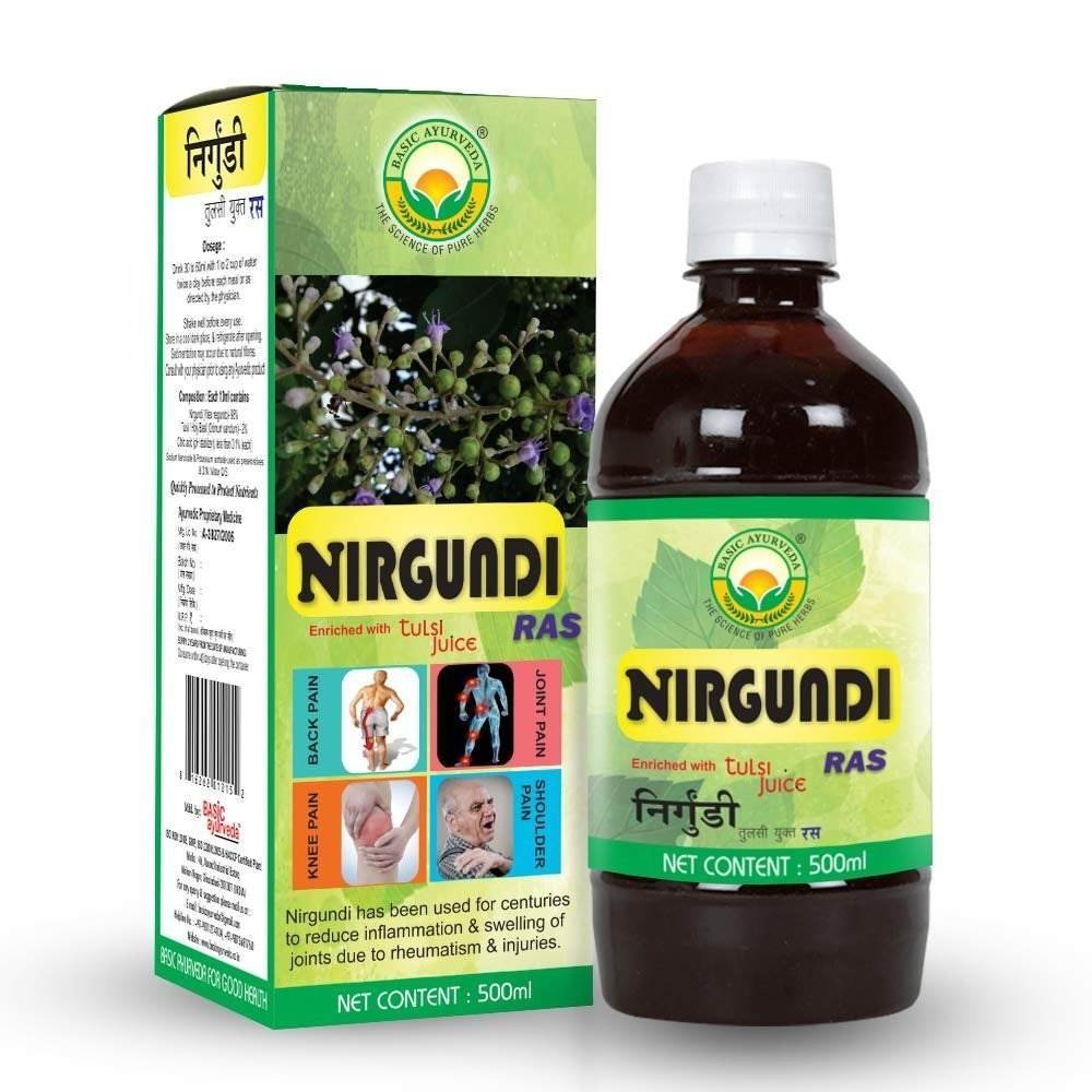 uk61mdKMpPmVL-1.jpg BASIC AYURVEDA Nirgundi Ras (Juice) 500 Ml | - Fast UK Delivery - Image 1