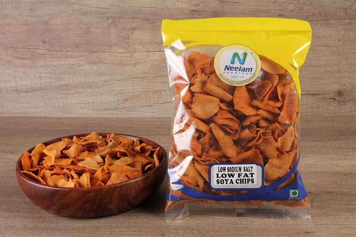 uk61mjva-B0TL-1.jpg Neelam Foodland Crispy Soya Chips, Soy Snack, Perfect for Snacks Partner at Home & Away 400GM - Fast UK Delivery - Image 1
