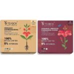 Teabox Organic Ashwagandha Green Tea 50 Teabags & Teabox Organic Hibiscus Cinnamon Clove Green Tea Bags 25 pcs - Fast UK Delivery
