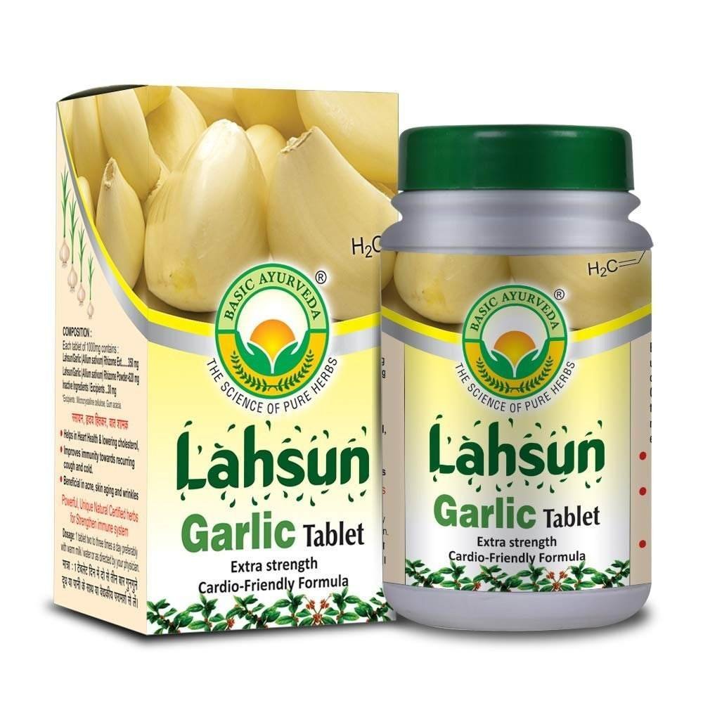 uk61oGPV-cVvL-1.jpg Basic Ayurveda Lahsun (Garlic) Tablet (40 Tablet) - Fast UK Delivery - Image 1