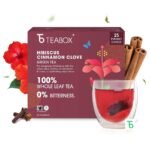 Teabox Hibiscus Cinnamon Clove Green Tea Bags 25 pcs | 100% Natural Hibiscus, Cinnamon & Clove - Fast UK Delivery