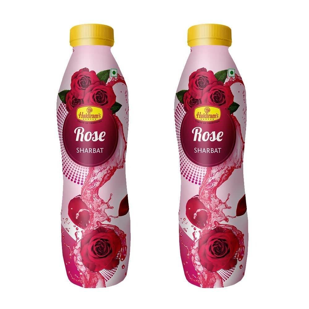 uk61oXRNjEiL-1.jpg Haldiram's Nagpur Rose Sharbat (Pack of 2) 750 ml - Fast UK Delivery - Image 1