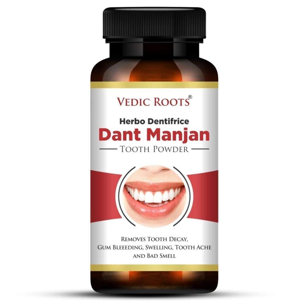 uk61oY127whL.jpg Vedic Roots Herbal Dant Manjan/Tooth Powder|Tooth Pain Gum Bleeding Relief|Bacteria Cavity & Sensitivity Relief|Yellowness Stain Mouth Smell Remover/Freshen Breath - 70 GM - Fast UK Delivery - Image 1
