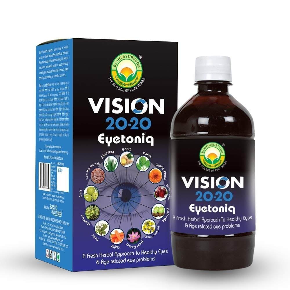 uk61pk6LQbcVL-1.jpg Basic Ayurveda Vision 20-20 Eyetoniq 450 Ml- Herbal Eye Tonic | Ayurvedic Drink For Eyes, Promoting Clarity, Focus, And Overall Visual Wellness | A Powerful Blend Of Natural Ingredients - Image 1
