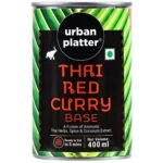 Urban Platter Thai Red Curry Base, 400ml (A Fusion of Aromatic Thai Herbs & Spices with Coconut Milk, Instantly Ready to Eat in 5 mins, Just add Proteins or Veggies) - Fast UK Delivery