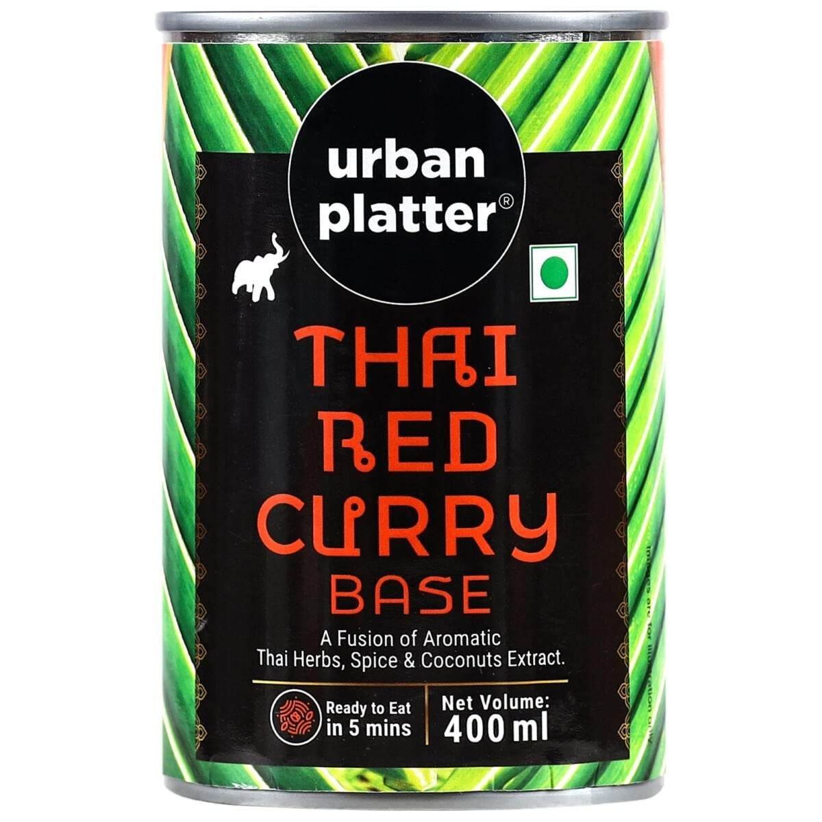 uk61pkhHNepL-1.jpg Urban Platter Thai Red Curry Base, 400ml (A Fusion of Aromatic Thai Herbs & Spices with Coconut Milk, Instantly Ready to Eat in 5 mins, Just add Proteins or Veggies) - Fast UK Delivery - Image 1