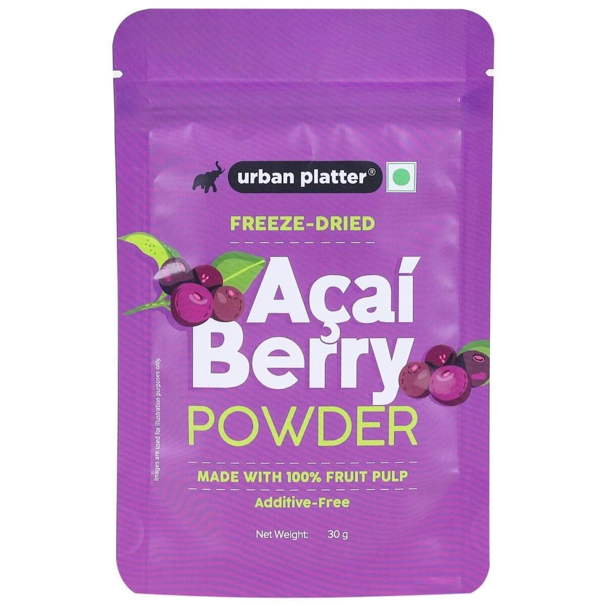 uk61qBP4vyamL-1.jpg Urban Platter Freeze-Dried Acai Berry Powder, 30g (Brazilian Superfood | Rich in Antioxidants | Perfect for Smoothies & Bowls) - Fast UK Delivery - Image 1