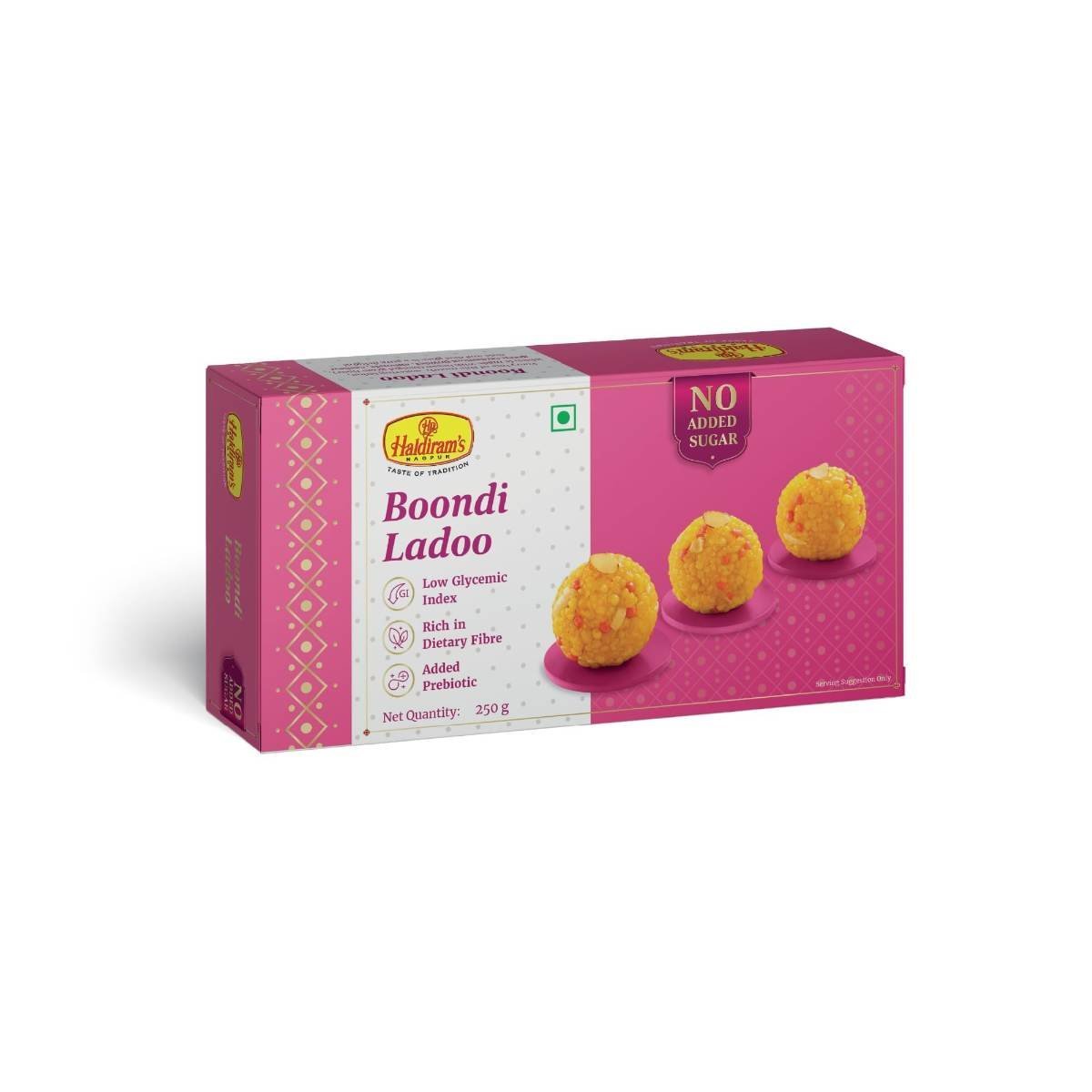 uk61qXzFf-rAL-1.jpg Haldiram's Nagpur Sugar Free Boondi Laddu (250 Gm) - Fast UK Delivery - Image 1