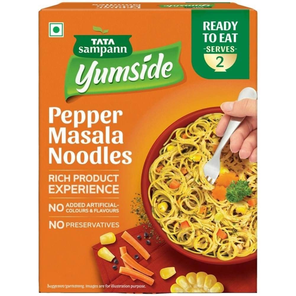 uk61qkIwbNFXL-1.jpg Tata Sampann Yumside Instant Pepper Masala Veg Noodles, 285g, Ready to Eat Food, Ready in 60 secs, NO Preservatives, NO Added Artificial Colours & Flavours, Pack of 1 - Fast UK Delivery - Image 1