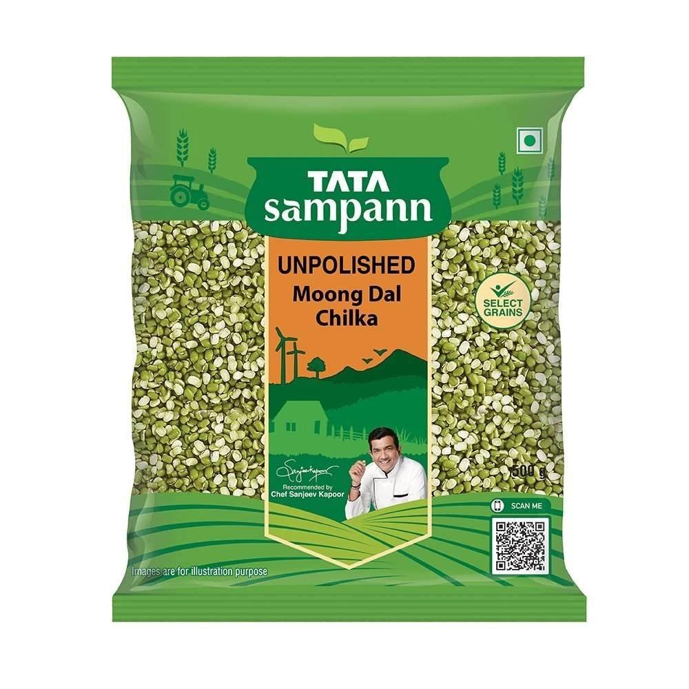 uk61rUibXYkTL-1.jpg Tata Sampann Unpolished Moong Dal (Chilka), 500g - Fast UK Delivery - Image 1