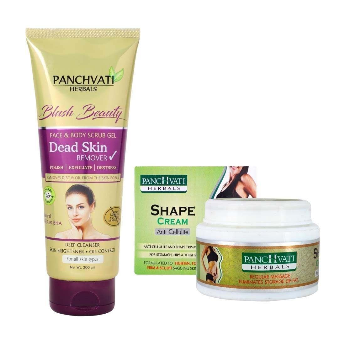 uk61tsKVPf4xL-1.jpg Panchvati Herbals Anti Cellulite Shape Cream (100 gms) With 200Ml Herbal Dead Skin Remover Gel for Men and Women - Image 1