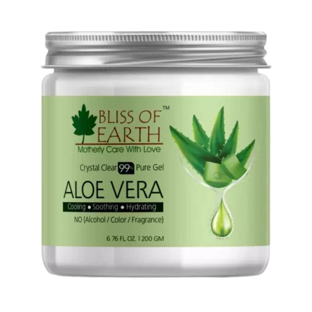 uk61uJgsTIeOL-1.jpg Bliss of Earth Aloe Vera Gel Pure Crystal Clear | Best For Face, Body & Hair | Effective Cooling, Soothing & Hydrating | Colour and Fragrance free Alcohol and Paraben Free | 200GM - Fast UK Delivery - Image 1