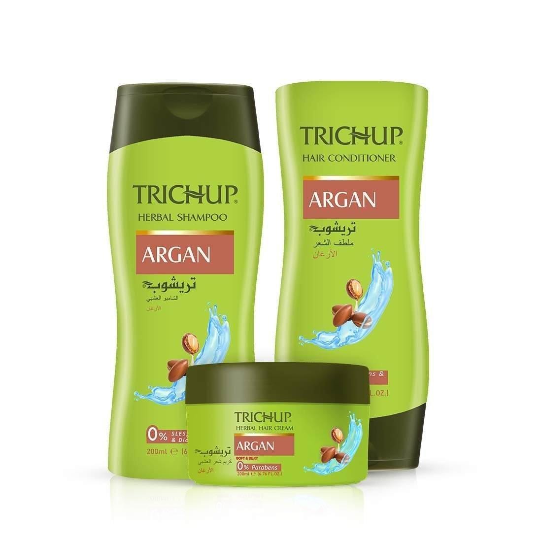 uk61uwpQRPKeL-1.jpg Trichup Argan Herbal Hair Care Kit For Soft, Shiny & Bouncy Hair Shampoo, Conditioner & Cream - Fast UK Delivery - Image 1