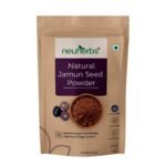 Neuherbs Natural Jamun Seed Powder For Healthy Digestion & Sugar Levels | 100% Pure & Natural | Good For Heart Health, Immune System, Detoxification - (200g Pack of 1) - Fast UK Delivery