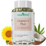 Neuherbs Plant Based Natural Vitamin E Plus From Sunflower Oil (With Almond Oil For Better Face, Skin & Hair) Certified Vegan - 30 Veg Capsules - Fast UK Delivery