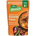 Tata Sampann Yumside Ready to Cook Sambar Paste- Thanjavur Style, 150g, Instant Food, Ready in 20 min, NO Preservatives, NO Added Artificial Colours & Flavours, Pack of 1 - Fast UK Delivery