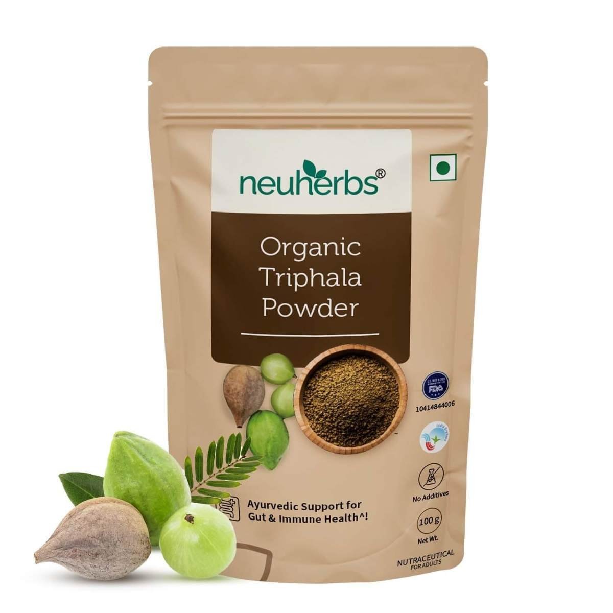 uk61yP5jRPOsL-1.jpg Neuherbs Organic Triphala Powder | Ayurvedic Support For Gut, Immune & Intestinal Health | Helps Relieve Constipation | Herbal Supplement | Quick Acidity & Gas Relief | Certified Organic - 100g - Fast UK Delivery - Image 1