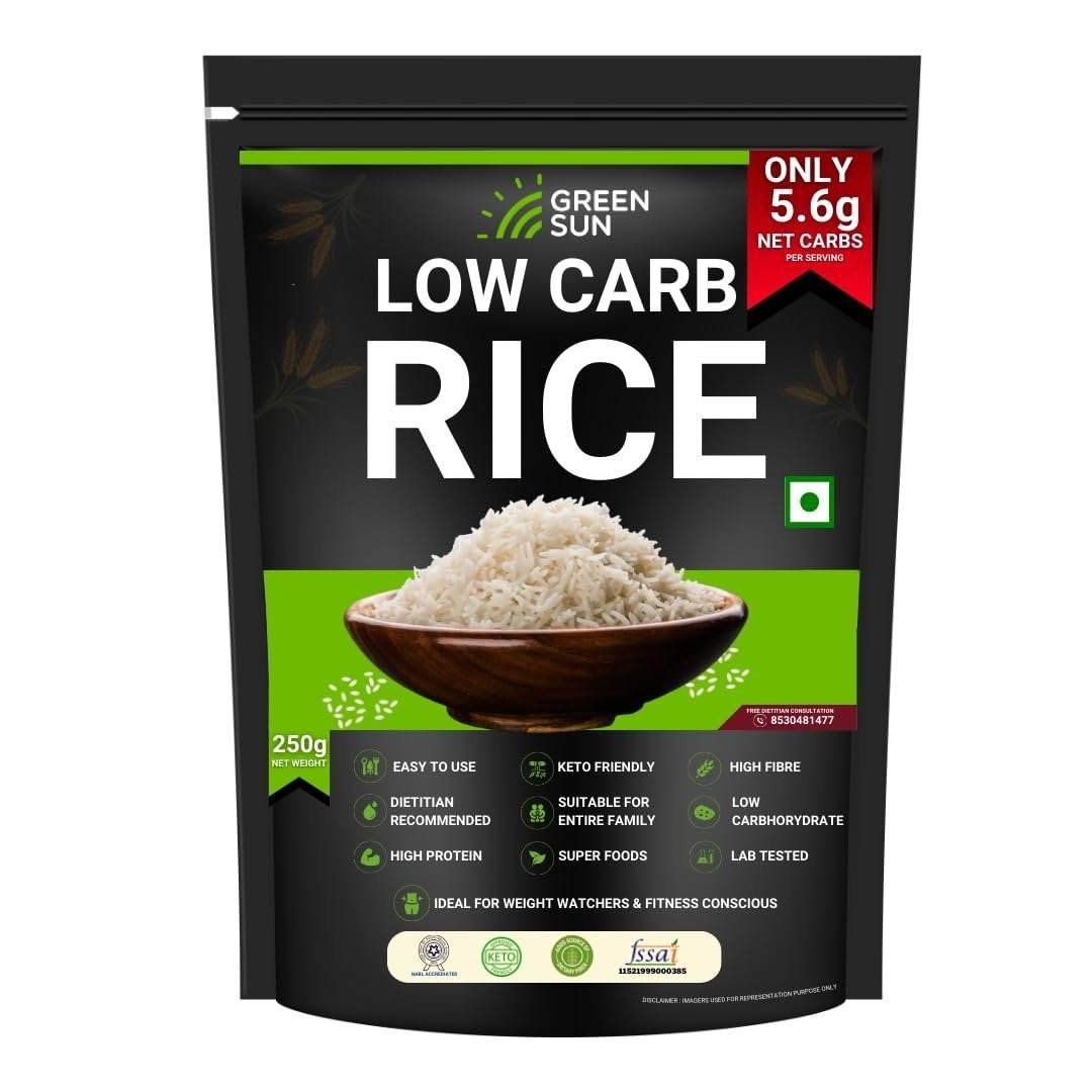 uk61ycTA9p9dL-1.jpg Green Sun Low Carb Rice | 250 grams | Only 5.6 grams Net Carbs Per Serving | Tasty & Easy to Make | Keto Friendly | Healthy Rice| High Fiber | High Protein | Super Foods | Dietitian Recommended - Fast Shipping to USA & Canada - Image 1