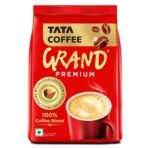 Tata Coffee Grand Premium Instant Coffee, 90g / 100g, Powder, Bag/Pouch, With Flavour Locked Decoction Crystals, Flavoured Soluble Coffee Powder, Rich Aroma & Great Taste - Fast Shipping to USA & Canada