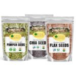 Bliss of Earth Organic Raw Chia Seeds, Flax Seed And Pumpkin Seed For Weight Loss Raw Superfood 600gm each - Fast UK Delivery