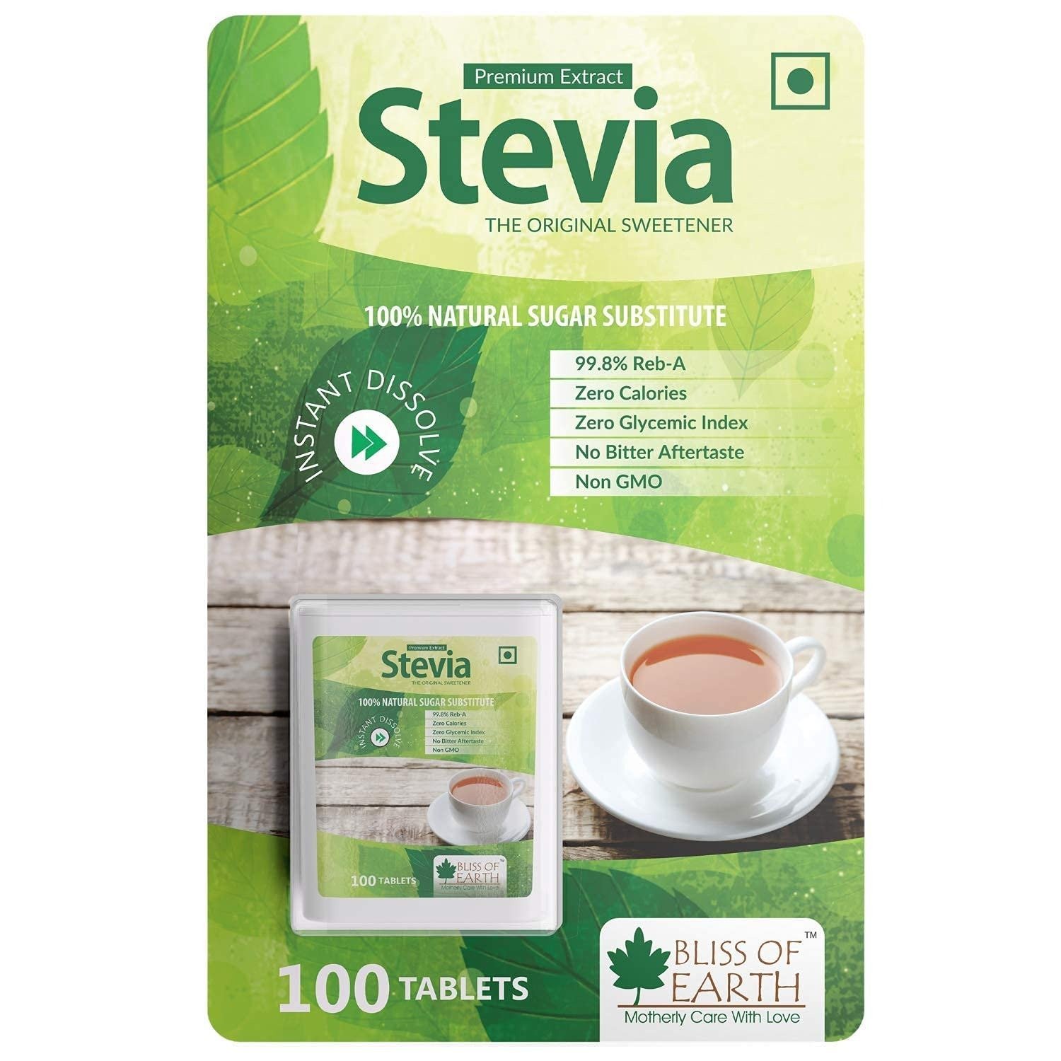 uk71-Wi4uLQsL-1.jpg Bliss of Earth Stevia 100 Tablets Sugar free Pellets Zero Calorie Sweetener Diabetic and Keto Friendly Zero Calorie Keto Sweetener, Organic Quick Dissolve 99.8% REB-A Purity - Fast UK Delivery - Image 1