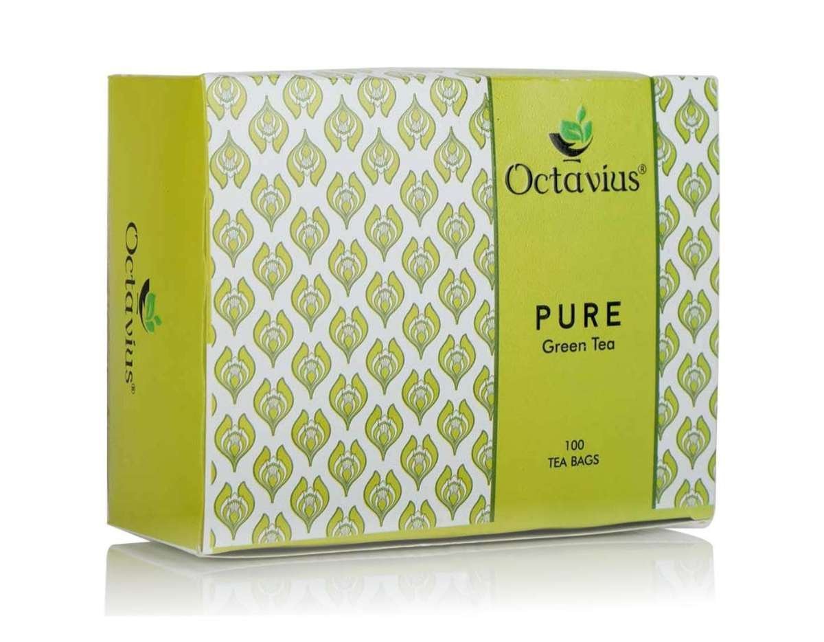 uk71-vK8O4cML-1.jpg Octavius Pure Green Tea Bags - 100 Pieces | 100% Natural | Antioxidant-rich | Reduces Waist | Detox Green Tea Bags (1.7 gm x 100 Bags) - Fast UK Delivery - Image 1