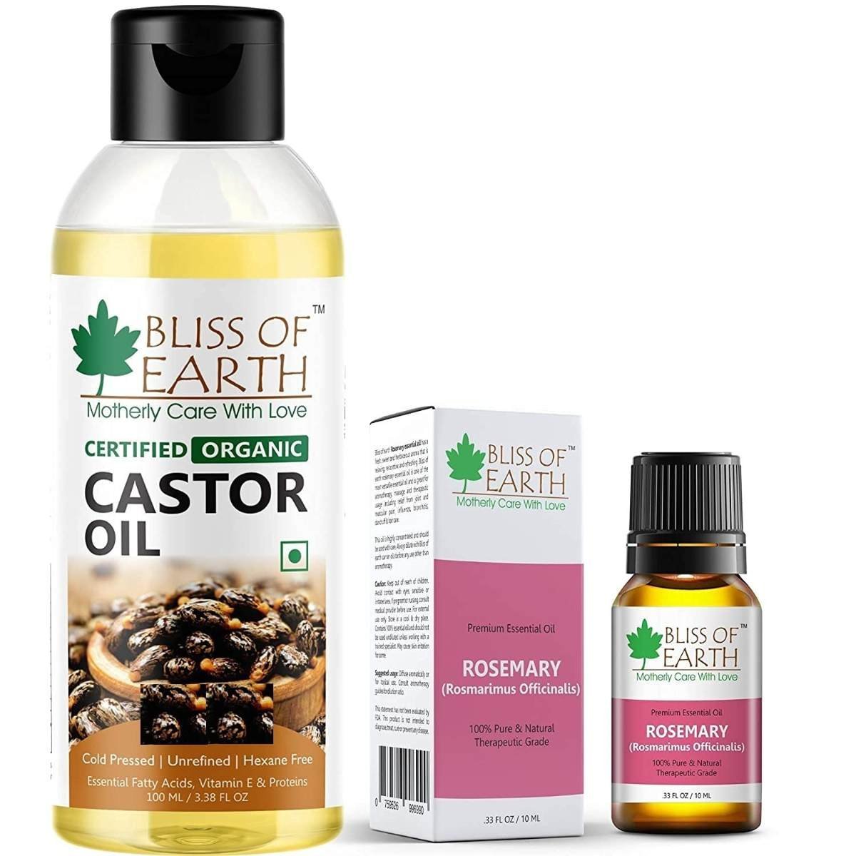 uk710ZbbLARXL-1.jpg Bliss of Earth Organic Castor Oil & Rosemary Essential Oil Combo for Hair Growth - Fast UK Delivery - Image 1