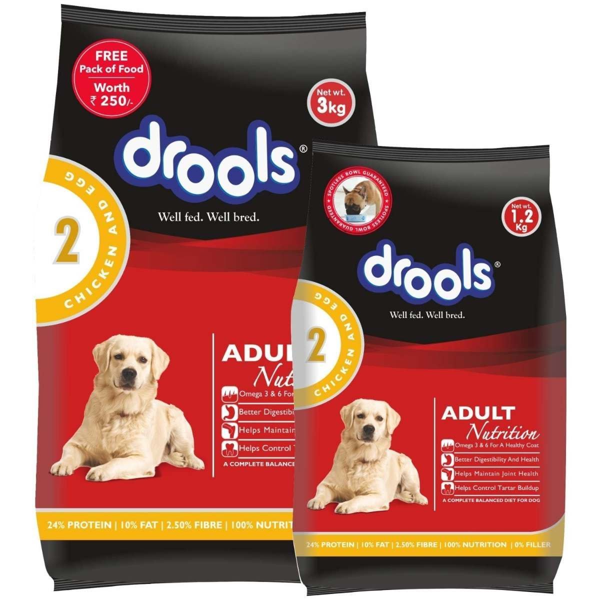 uk710oa5w6m1L-1.jpg Drools Adult Dry Dog Food Chicken and Egg, 3kg with Free 1.2kg, Total 4.2 kg Pack - Fast UK Delivery - Image 1