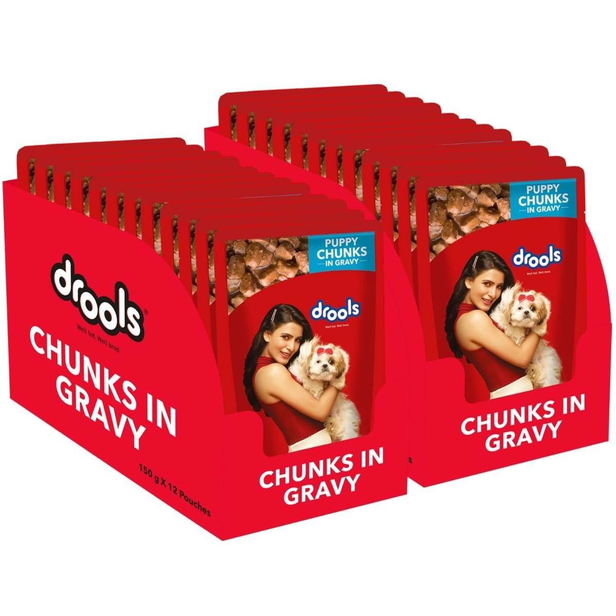 uk711geYDkXxL-2-1.jpg Drools Puppy Wet Dog Food, Real Chicken and Chicken Liver Chunks in Gravy, 3.6Kg (150g X 24) Pack of 48 - Fast UK Delivery - Image 1